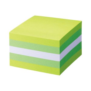 （まとめ） TANOSEE ふせん カラーブロック 75×75mm パステルグリーン 1冊 【×5セット】 緑 色彩溢れるメモリーズ・クラフト・ペーパー