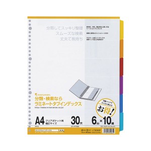 （まとめ） マルマン ラミネートタブインデックス 30穴（クリアポケット用） LT3006F 10組入 【×2セット】 送料無料