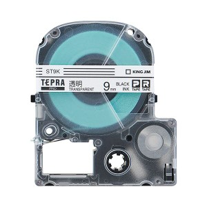 （まとめ） キングジム テプラ PRO テープカートリッジ 9mm 透明／黒文字 ST9K 1個 【×5セット】 送料無料
