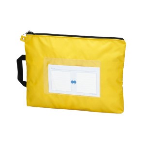 （まとめ） メールバッグ B4短辺取っ手付 CR-ME05-Y イエロー 1個入 【×3セット】 黄 頻繁な社内便に最適 丈夫で安心なB4サイズのメール