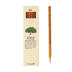 （まとめ） トンボ鉛筆 木物語 鉛筆（リサイクル芯） LA-KEA2B 12本入 【×10セット】 自然の贈り物、再生の魔法 木の命を宿した、未来へ