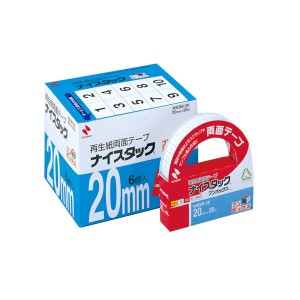 (まとめ) ニチバン ナイスタック 再生紙両面テープ ブンボックス 大巻 20mm×20m NWBB-20 1パック(6巻) 【×2セット】 送料無料