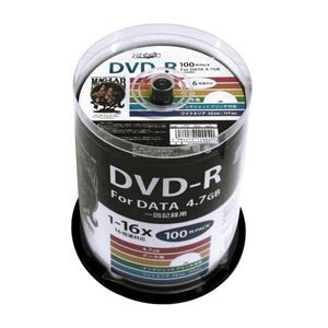 （まとめ）HI DISC DVD-R 4.7GB 100枚スピンドル 1〜16倍速対応 ワイドプリンタブル HDDR47JNP100【×2セット】 送料無料
