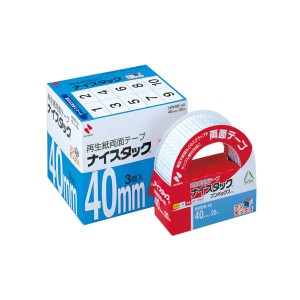 (まとめ) ニチバン ナイスタック 再生紙両面テープ ブンボックス 大巻 40mm×20m NWBB-40 1パック(3巻) 【×2セット】 送料無料