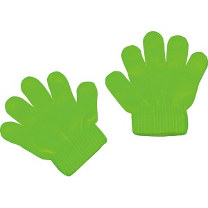 (まとめ) ミニのびのび手袋 【幼児〜子供用サイズ】 アクリル製 蛍光グリーン(緑) 【×40セット】 緑 送料無料