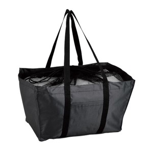 エコマイバッグ／買い物トートバッグ 【ブラック】 レジカゴ対応 ポリエステル製 黒 高品質な素材で作られた、頼りになるエコバッグ 買い