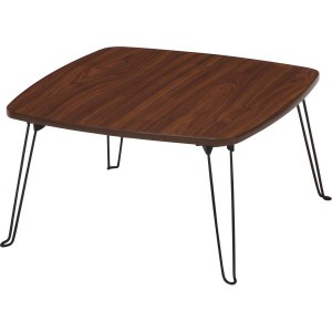 折りたたみテーブル ローテーブル 机 低い ロータイプ センターテーブル 約幅60cm 四角型 ブラウン 金属 スチール 整理 収納 便利 リビン