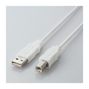 (まとめ) エコUSBケーブル 配線 (A-B・1m) USB2-ECO10WH【×5セット】 エレコムのエコUSBケーブル5本セット 高速データ転送も安心のUSB2.