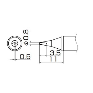 白光 T12-WD08 こて先／0.8WD型 高熱容量 熱を極限まで蓄える、白光の進化したこて先 0.8WD型で高熱容量を実現