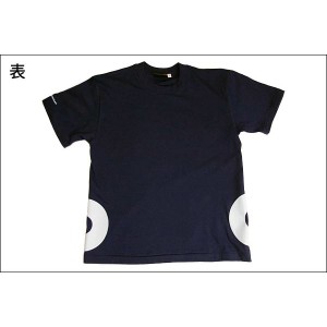 戦国武将Tシャツ 【加藤清正 桔梗紋】 XSサイズ 半袖 綿100% ネイビー(紺) 〔Uネック おもしろ〕 送料無料