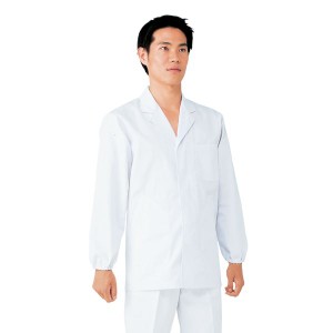workfriend 調理用白衣男子衿付長袖 SKA310 Mサイズ 職人の技を華麗に映し出す、調理用白衣の極み 繊細な動きを叶える、美しさと柔らかさ
