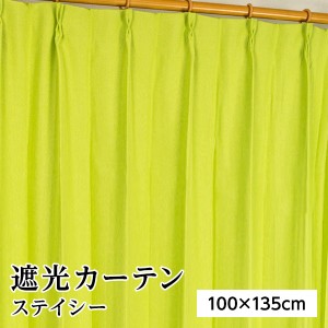 遮光カーテン サンシェード 2枚組 / 100cm×135cm グリーン / 無地 シンプル 洗える ウォッシャブル 形状記憶 『ステイシー』 九装 緑 送