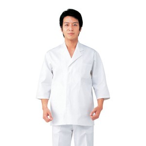 workfriend 調理用白衣男子衿付七分袖 SKA311 Mサイズ 職人の技を華麗に映し出す、調理用白衣の極み 究極の美しさと優雅さを纏う、職人の