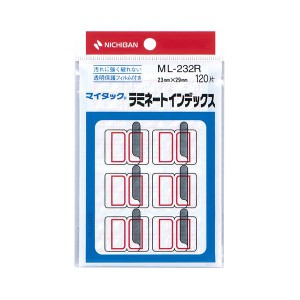 (まとめ) ニチバン マイタック ラミネートインデックス 保護フィルム付 中 23×29mm 赤枠 ML-232R 1パック(120片：12片×10シート) 【×3