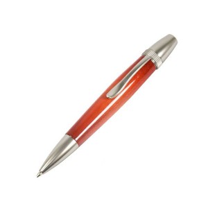 キャンディカラー ボールペン/文房具 【Orange カーリーメイプル】 パーカータイプ 芯：0.7mm 日本製 国産 文具 『Air Brush Wood Pen』 