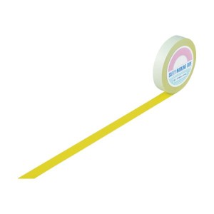 日本緑十字社 ガードテープ(ラインテープ) 黄 25mm幅×20m 屋内用 148033 1巻 簡単設置できるはく離紙付きのラインテープ 明るい黄色で目