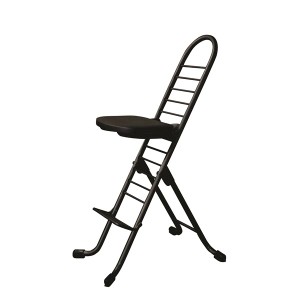 シンプル 折りたたみ椅子 (イス チェア) 【ブラック×ブラック】 SH31〜84cm 金属 スチール パイプ 黒 送料無料