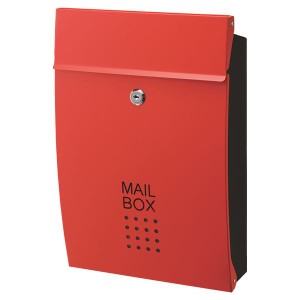 メールボックス SHPB05A-RB レッド【0381-00303】 赤 スタイリッシュなデザインのロック付きレターボックス 安全に郵便物を保管しましょ