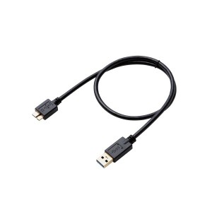 （まとめ） USB3.0ケーブル 配線 /A-microBタイプ/AV売場用/0.5m/ブラック DH-AMB3N05BK 【×2セット】 黒 送料無料