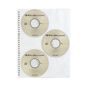 （まとめ）コクヨ CD/DVDポケット A4タテ2・4・30穴 両面6ポケット EDB-A375 1パック(3枚) 【×10セット】 送料無料