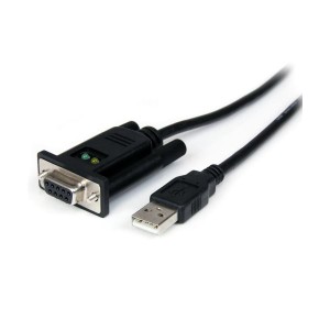 （まとめ）StarTech.com USB-RS232C シリアル変換クロスケーブル 配線 1.7m USB Type A オス-D Sub 9ピン メス ブラックICUSB232FTN 1本 