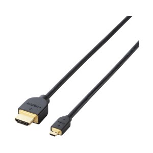 HDMI-microHDMIケーブル 配線 2m ブラック DH-HD14EU20BK 黒 送料無料