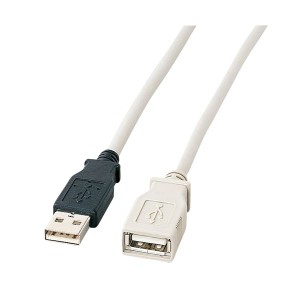 (まとめ) TANOSEE USB延長ケーブル 配線 （A）オス-（A）メス 2m 1本 【×10セット】 送料無料