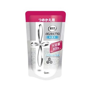 （まとめ）エステー 消臭力 クリアビーズイオン消臭プラス 無香料 大容量 大型 つめかえ 800g 1個【×20セット】 送料無料