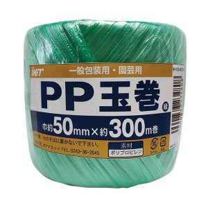 （まとめ）アイネット PP玉巻 50mm×300m巻 緑 IH-105-401G 1巻 【×20セット】 送料無料