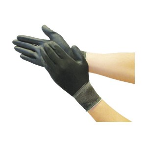 (まとめ) TRUSCO カラーナイロン手袋 PU手のひらコート ブラック M TGL-3535-BK-M 1双 【×10セット】 黒 送料無料