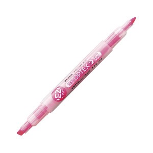（まとめ） ゼブラ 蛍光オプテックス 太細両用 2-EZ ピンク 【×50セット】 ワンプッシュで、簡単に開ける 驚きの蛍光オプテックスペン、