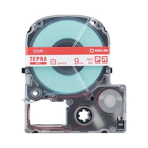 (まとめ) キングジム テプラ PRO テープカートリッジ 9mm 白／赤文字 SS9R 1個 【×10セット】 送料無料