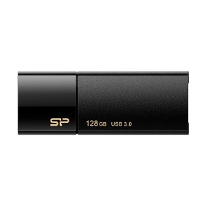 (まとめ）シリコンパワー USB3.0スライド式フラッシュメモリ 128GB ブラック SP128GBUF3B05V1K 1個【×3セット】 黒 送料無料