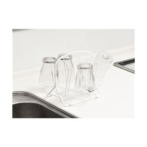 （まとめ）高儀 グラススタンド ホワイト 1個【×10セット】 白 スッキリ収納できる グラスやペットボトルのための便利なアイテム ホワイ