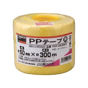 (まとめ) TRUSCO PPテープ 50mm×300m 黄 TPP-50300Y 1巻 【×10セット】 送料無料