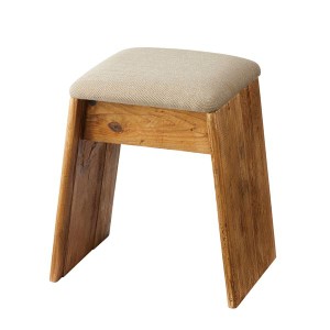 スツール イス バーチェア 椅子 カウンターチェア オットマン 足置き 幅40cm 2脚セット ベージュ 軽量 木製 パイン古材 ファブリック 完