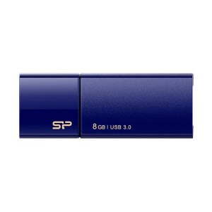 （まとめ）シリコンパワー USB3.0スライド式フラッシュメモリ 8GB ネイビー SP008GBUF3B05V1D 1個【×3セット】 送料無料