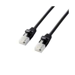 （まとめ） やわらかLANケーブル 配線 /CAT6A/爪折れ防止/5.0m/ブラック LD-GPAYT/BK50 【×2セット】 黒 送料無料