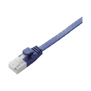 (まとめ) LANケーブル 配線 フラット6A ブルー 3m LD-GFAT/BM30 【×3セット】 青 高速通信を実現する ブルーのフラット6A LANケーブル3m
