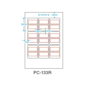 (まとめ) ニチバン PC パソコン インデックスラベル PC -133R 赤枠 【×10セット】 鮮やかな赤で目を引く 便利なPCインデックスラベル、1