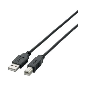 (まとめ） USB2.0ケーブル 配線 3m U2C-BN30BK ブラック【×5セット】 黒 高速充電対応 長さ3mのUSB2.0ケーブルが5本セットでお得 スタイ