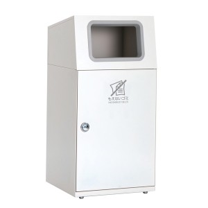 TERAMOTO（テラモト） ニートST もえないゴミ用 オフホワイト 67L 角穴 （金属 スチール 製ゴミ箱） 白 送料無料