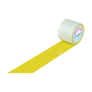 日本緑十字社 ガードテープ(ラインテープ) 黄 100mm幅×20m 屋内用 148153 1巻 簡単設置できるはく離紙付きのラインテープ 明るい黄色で