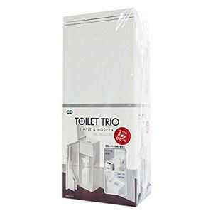 【6個セット】 トイレ用 整理 収納 ボックス 【ホワイト】 トイレブラシ ケース付き 掃除シート整理 収納 可 トイレトリオ 『オーエ』 白