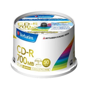 （まとめ）バーベイタム データ用CD-R700MB 48倍速 ホワイトワイドプリンタブル スピンドルケース SR80FP50V2 1パック(50枚) 【×3セット