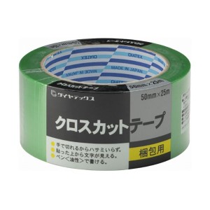 (まとめ) ダイヤテックス クロスカットテープ 50mm×25m グリーン TO1014 1巻 【×20セット】 緑 頑丈な梱包に最適 グリーンの50mm×25m