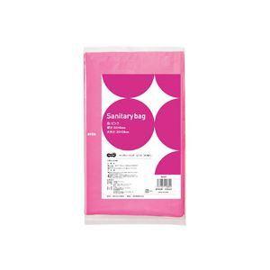 （まとめ）TANOSEE サニタリーバッグ ピンク 1パック（50枚）【×20セット】 トイレの汚物をスムーズに処理 衛生的なゴミ処理袋【ピンク