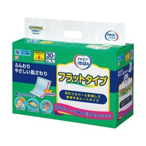 （まとめ）カミ商事 エルモア いちばんフラットタイプ 1パック（30枚）【×10セット】 やさしさ溢れる肌触り 究極のフラットタイプおむつ