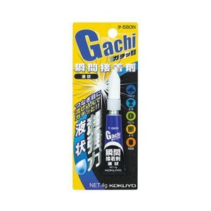 （まとめ）コクヨ 瞬間接着剤（ガチッ）液タイプ4g タ-580N 1セット（5本）【×5セット】 あらゆる素材を強力に接着 驚異の瞬間接着剤（