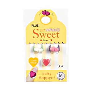 (まとめ) プラス メクリッコ Sweet ハート2M パールホワイト・ピンク・ローズ KM-302SA-3 1袋（3個：各色1個） 【×50セット】 白 送料無